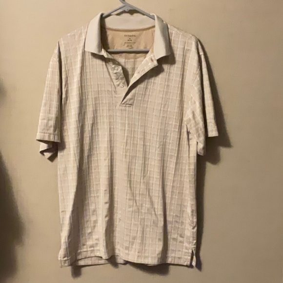George Men's Cream Checkered Polo Shirt - Picture 1 of 6